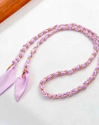 1pc 2026 Multi-Functional Solid Color Scarf Metal Chain, 2026 Women'S Mobile Phone Lanyard Keychain Bag Chain, Fashion Bag Mobile Phone Decoration Additions YZX