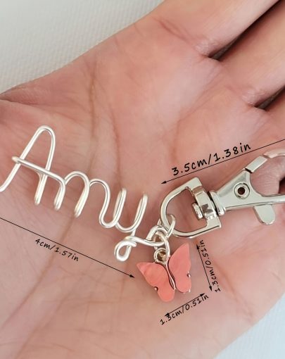 1pc Custom Letter Keychain, Multi-color Butterfly Accessory, Letter Pendant, for Decorating Bags, Gift for Motheru002Ffriend