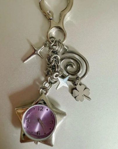 Original Design Star Watch Keychain, Bone Pentagram, Vintage Bag Pendant, Pentagram Couple Pendant Ships Within 15 Days