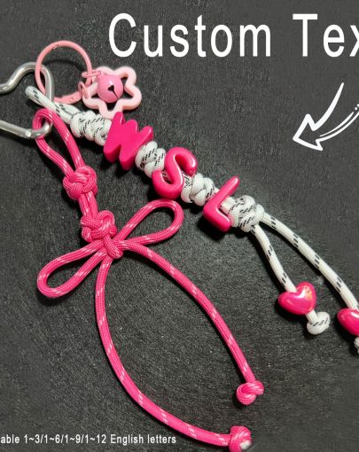 Custom1pcs Tassel Heart Bell Custom Bag Charm, Handmade Braided Letter Bead Bag Pendantu002FKeychainu002FPhone Charm, Star Bellu002FBow, Heart Keychain, Personalized Mother's Bag Accessory Gift Christmas Gift (Customizable with 1~12 English Letters)