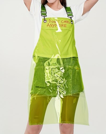 New Unisex High Quality Transparent Polyester Apron - Korean Fashion Kitchen & Restaurant Workwear with Adjustable Straps, Durable Easy-Clean Design for Chefs, Barbers, Food Service Staff, Barber Shop Apparel