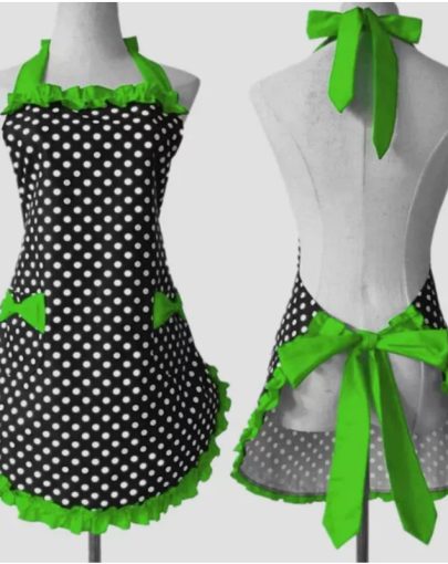 Korean Style Princess Bow Dot Apron - Soft Breathable Cotton Kitchen Apron with Pockets Suitable for,, Crafts, Arts & Crafts Activities