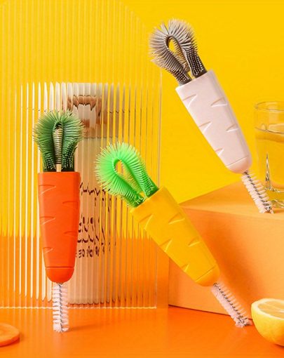 2pcs 3in 1 Multifunctional Cleaning Brush Deep Gap Cleaner for Cup Lids Crevice Groove Stain Removal Ideal for Lunch Boxes Boxes Bottles Thermoses Reusable Durable Easy Use Wide Application Home Kitchen Cleaning Accessory Tool