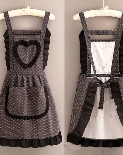 1pc of Love Canvas Apron Household Kitchen Apron And Wear-Resistant Overalls
